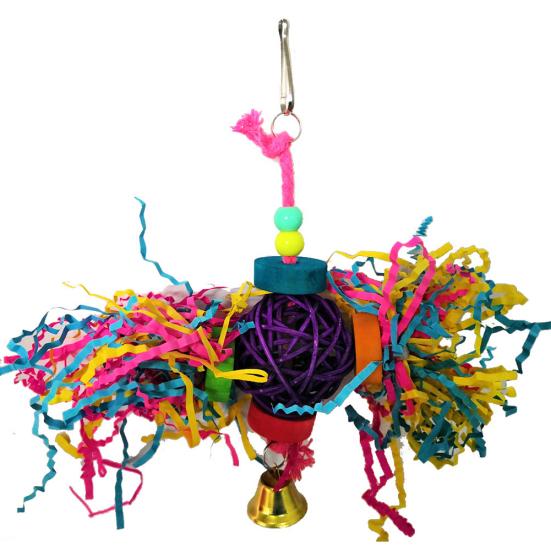 4 Stück Vogel Papagei Glocke Baumwollseil Blöcke Ball Hängender Käfig Dekor Kauspielzeug für Haustiere
