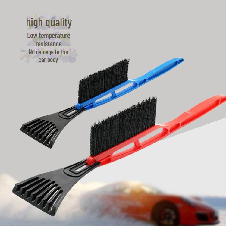 2-in-1 Car Snow Shovel with Long Handle and Brush for Deicing