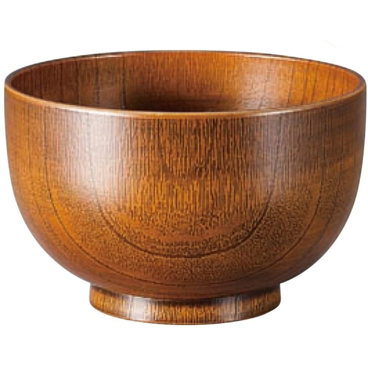 Bowl Miso Soup style x ABS resin Model Made in Japan J-kitchens (Soup Bowl, Bowl) Heat-resistant wood-grain bowl, brown, 12.2 7.6 cm, heat-resistant