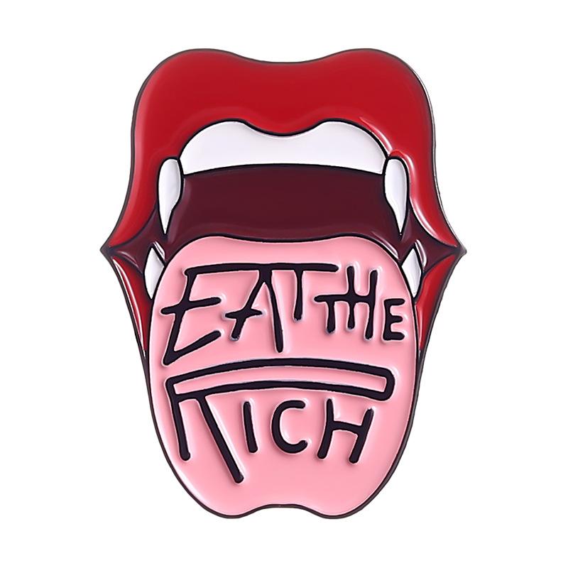 

Cartoon Shark Fashionable Skull Badge Featuring Adorable Lips For Unique Decorative Accessories XZ7631