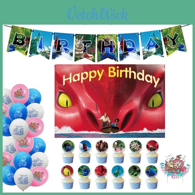 Happy Birthday Banner And Cake Topper Perfect For Sea Beast Themed Birthday Party