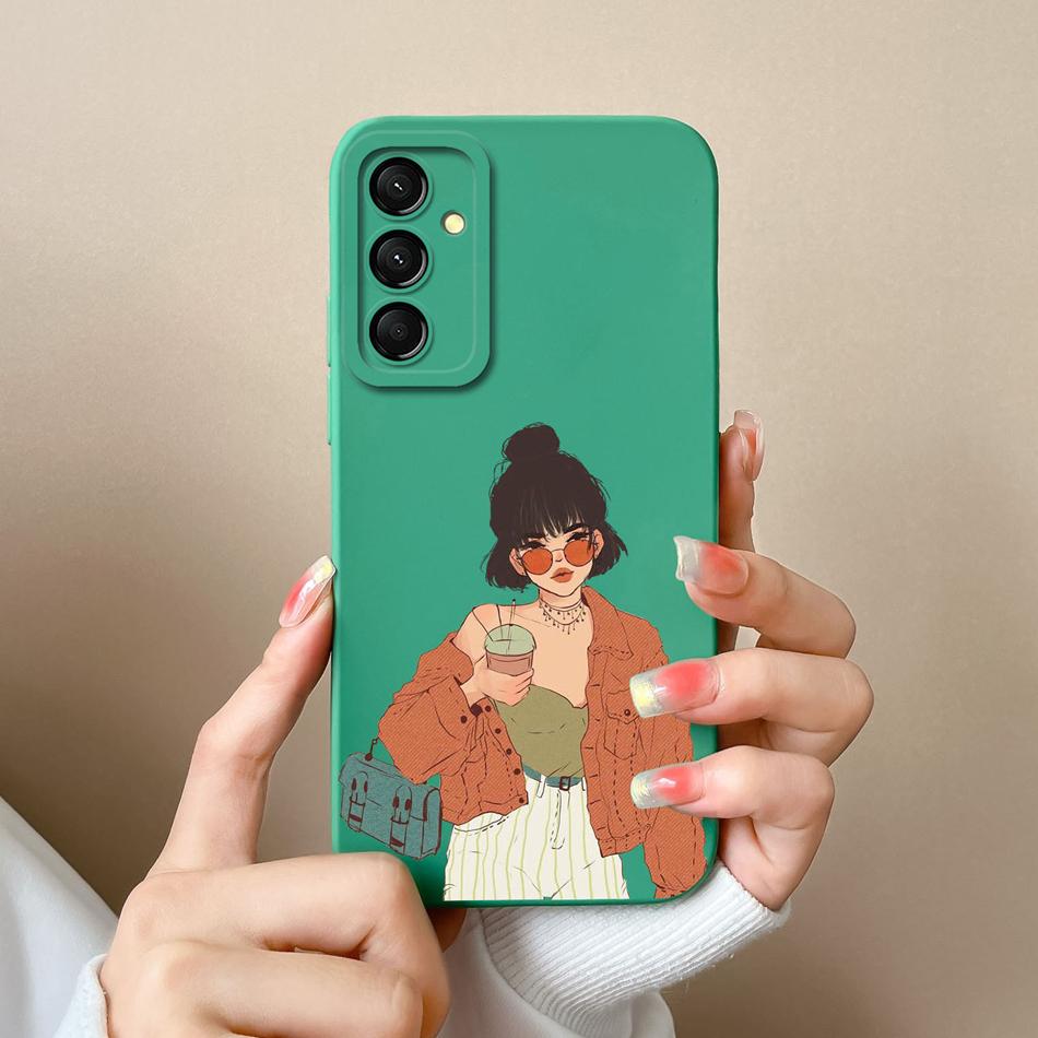 For Samsung Galaxy M35 5G Case Cute Cat Full Coverage Phone Shell For Samsung M 35 Anti Drop Soft Liquid Silicone Back Covers
