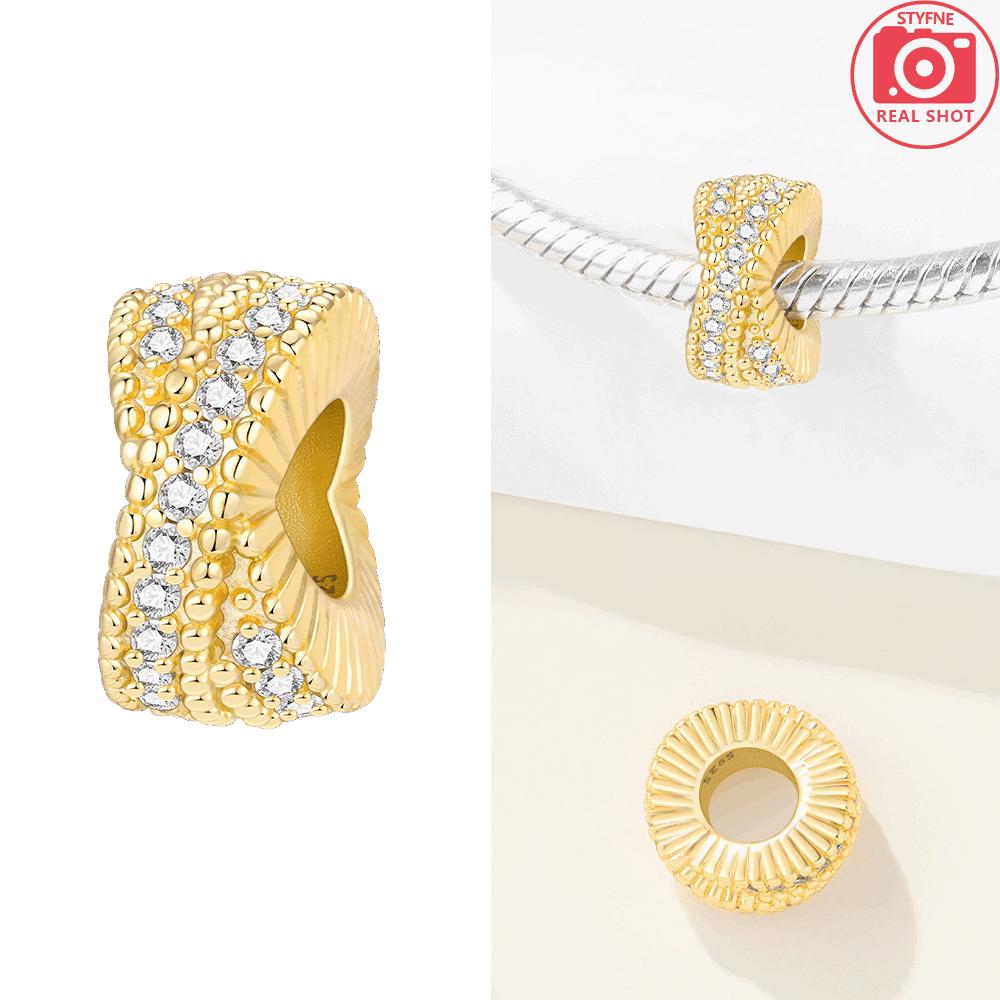 Gold Series Original Copper Sleeping Cat Cute Moon Grape Cherry Star Moon Pendant Beads Fit Bracelet Women Jewelry Gift Diy