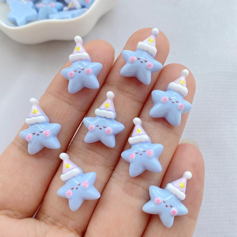30Pcs Cartoon Ocean Series Little Stars Crabs Whales Shells Art Nail Plaksteen Strass Beeldjes Diy Wedding Plakboek Decor Craft
