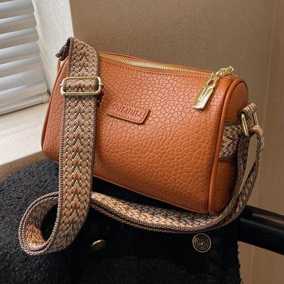 Vintage Fashion Versatile New Women Crossbody Shoulder Bag Solid Color High-Grade Texture Simple Women's Flap Messenger Bag