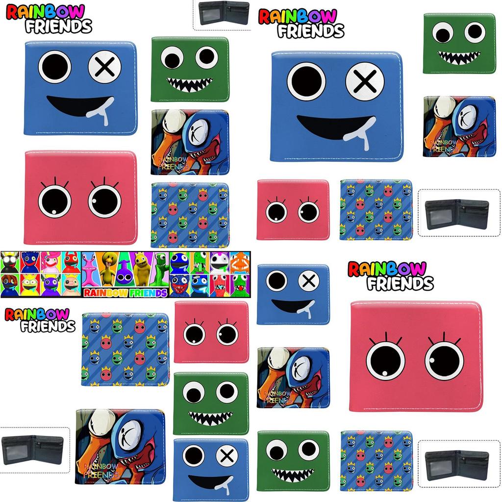 Cute Roblox Rainbow Friends Cartoon Print Bifold Wallet With Zipper Coin Bag