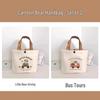 Bear Canvas Tote: Women's Versatile Printed Handbag, Portable Student Lunch and Work Bag.