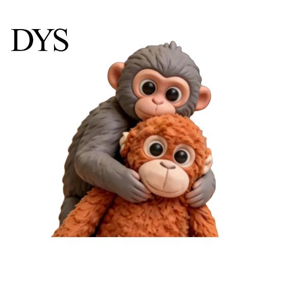 Monkey Keychain 1/2Pcs Pendant Plush Charm Key Chain Everyday Use Keys Backpack Purse Car Bag Decoration Mini Accessory Print