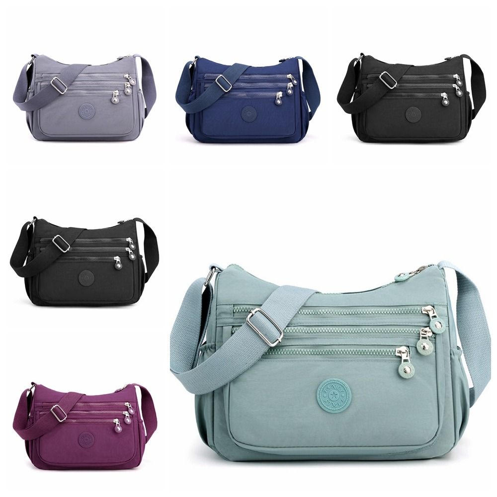 Wide Strap Nylon Square Bag Multi-layer Middle-aged Crossbody Bag Shopping Messenger Bags  Work