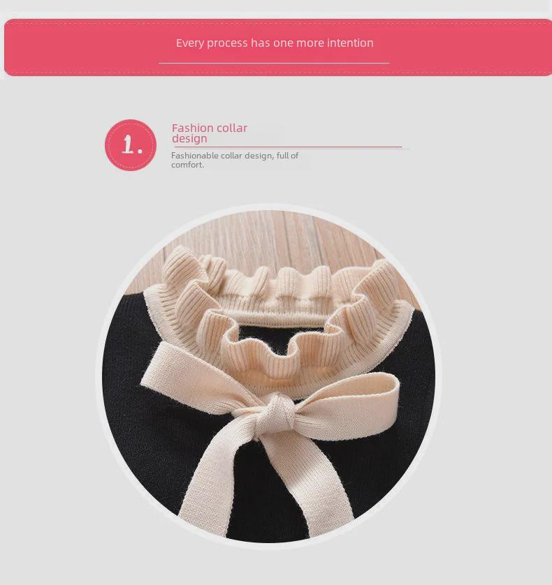 Strick-Prinzessinnenkleid für Mädchen: Stilvoller koreanischer Frühlings-/Herbst-/Winter-Pulloverrock