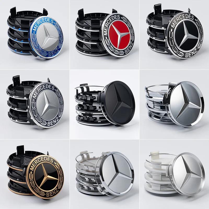 75MM Car Styling Wheel Center Covers Hub Caps Replacement Mercedes Benz W211 W203 W204 W210 W124 AMG W202 CLA W212 W220 W205