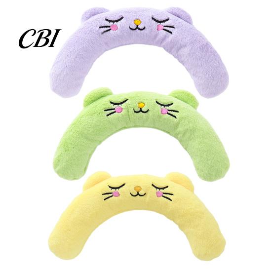 Embroidered Cat Toy Interactive Pet Pillow, with Built-in BB Sound Device, Soft U-shaped Neck Cushion U-Shaped Protector, for Cats And Dogs