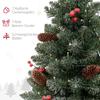 Christmas Tree with LED Lighting, 60 Cm, Pine Cones and Red Berries, Incl. Stand, Green/White