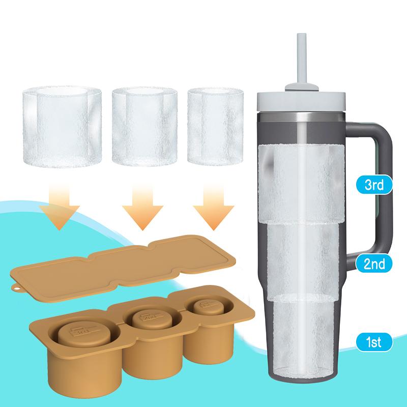 40oz Stainless Steel Car Mug Handle Straw Double Wall Thermal Iced Travel Cup Vacuum Insulated Coffee Cup With Ice Mold
