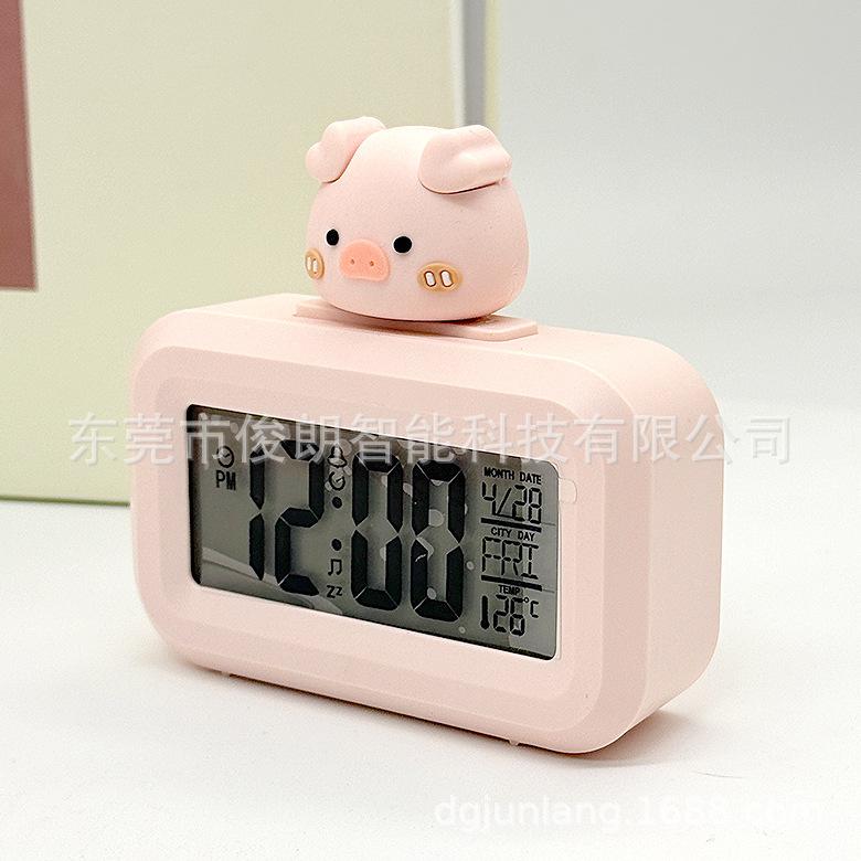 Creative Mini Electronic Clock Backlit Luminous Small Alarm Clock Cartoon Student Clock Smart Clock Holiday Gifts Alarm Clock