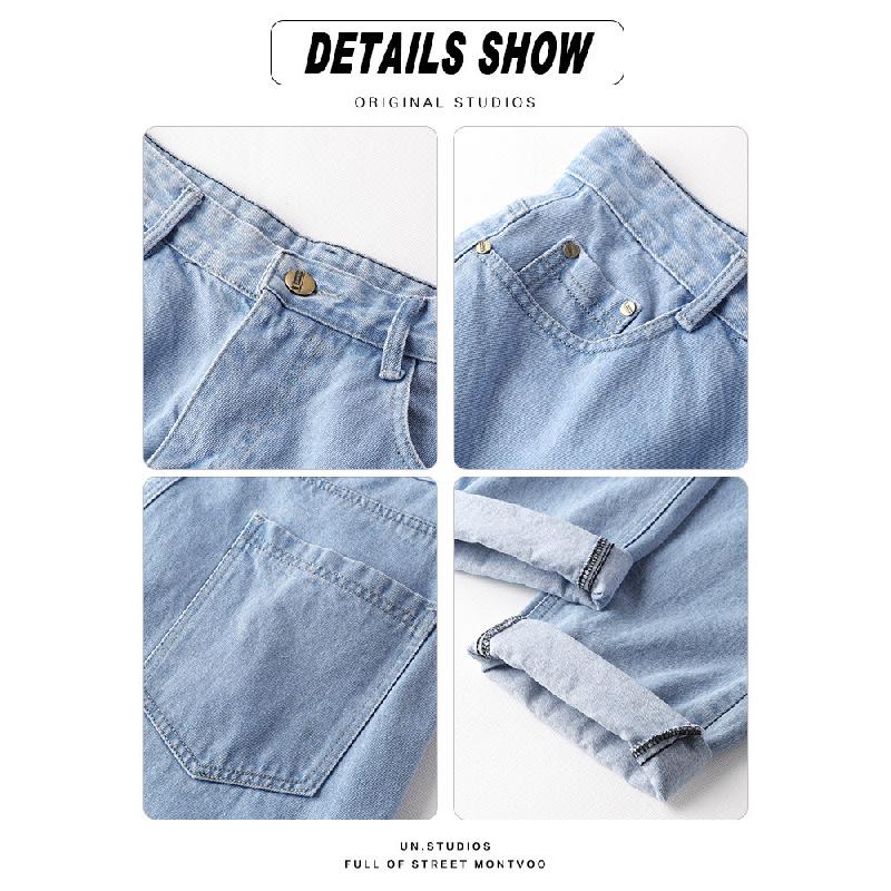 Men's jeans 2026 new style loose straight casual long pants wide-leg pants