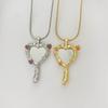 Elegant Heart Mirror Necklace Sparkling Stylish Magic Mirror Clavicle Chain Punk