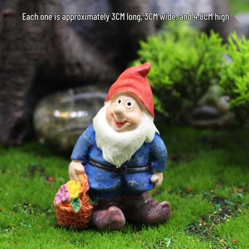 Moss Micro Landscape Garden Gnome Resin Figurine - Christmas Elf Decor