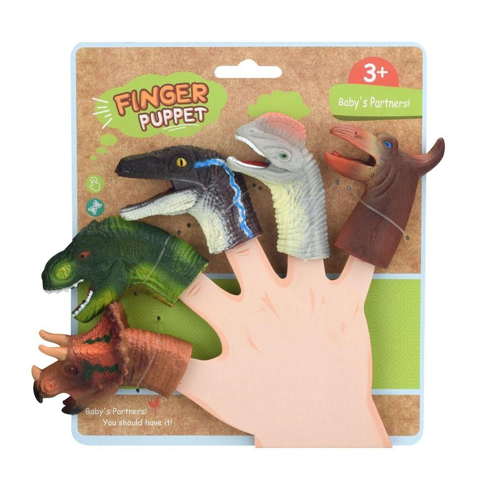 Safety Mini Animal Hand Puppet Colorful Dinosaur Finger Puppet Doll Finger Puppet Toy Set  Gifts