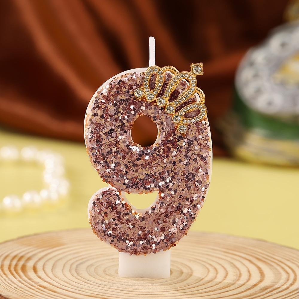 Glitter Number Candle: First Birthday Cake Decoration Prop