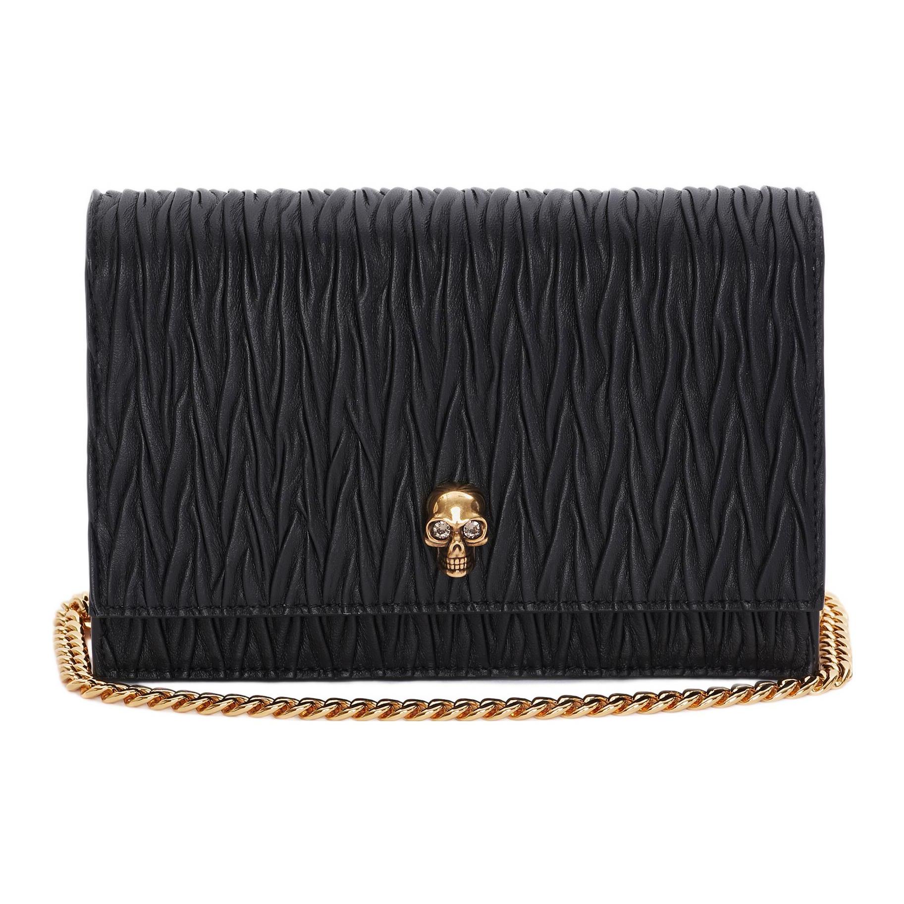 

New Alexander McQueen Lambskin Shoulder Bag Crossbody Bag Small Size Women s Black 613088-DYTBA-1000 19.1*5.1*13.0CM