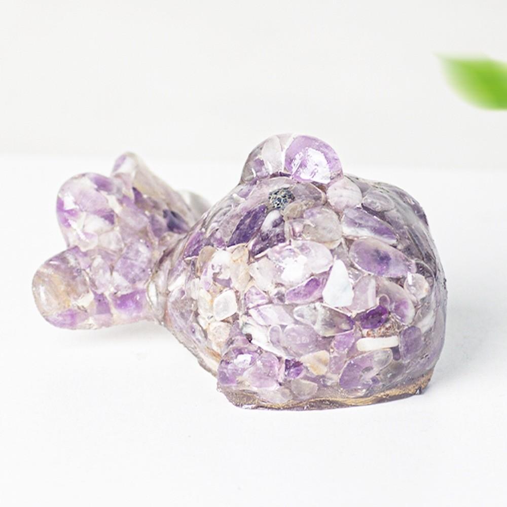 Crystal Resin Fish Figurine With Cute Animal Design For Car Interior And Home Decor