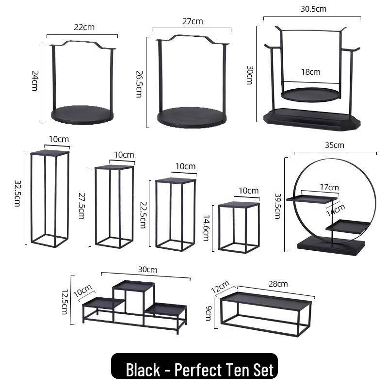 New Chinese Style Iron Art Dessert Display Stand Set