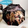 Custom Name Umbrella Pink Kpop Fashion Umbrella 8-Frame for Travel, Camping, Casual Lightweight Portable, Essential for Family Gifts
