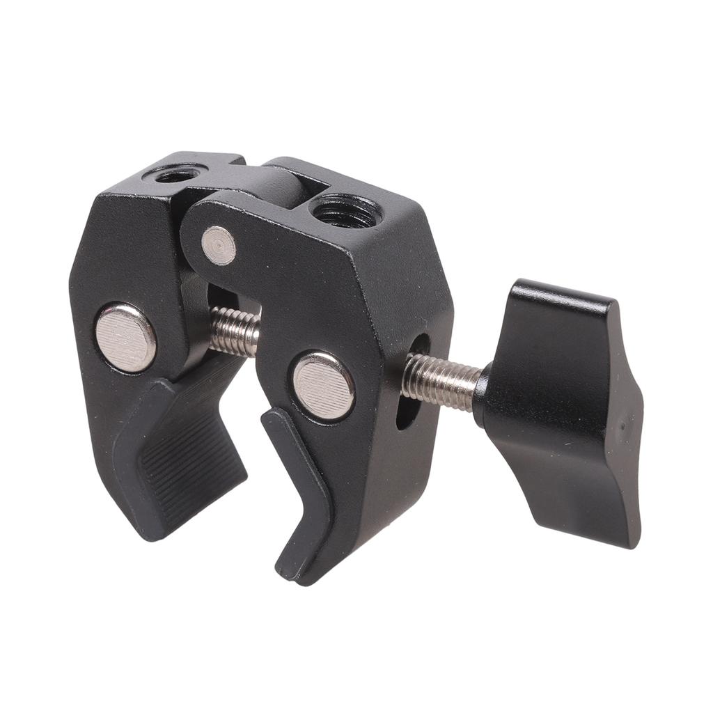 Multipurpose Super Crabbing Clamp with 1/4inch 3/8inch Thread Thumb Screw Adapter Pipe Clip Rod Clamp for Camera/Light