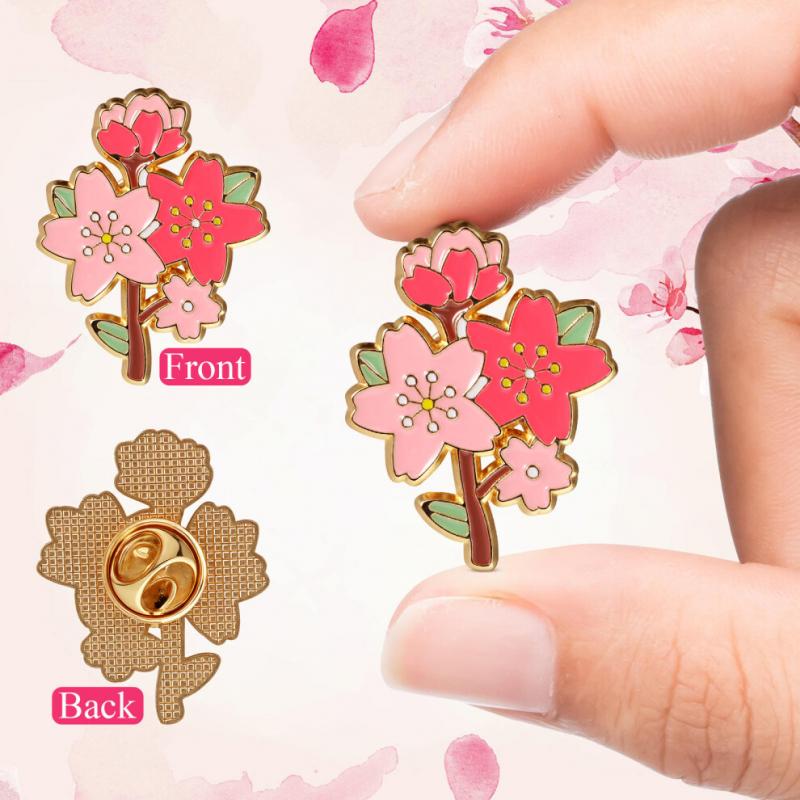 Set de 3 broches de flor de cerezo, broche decorativo a juego