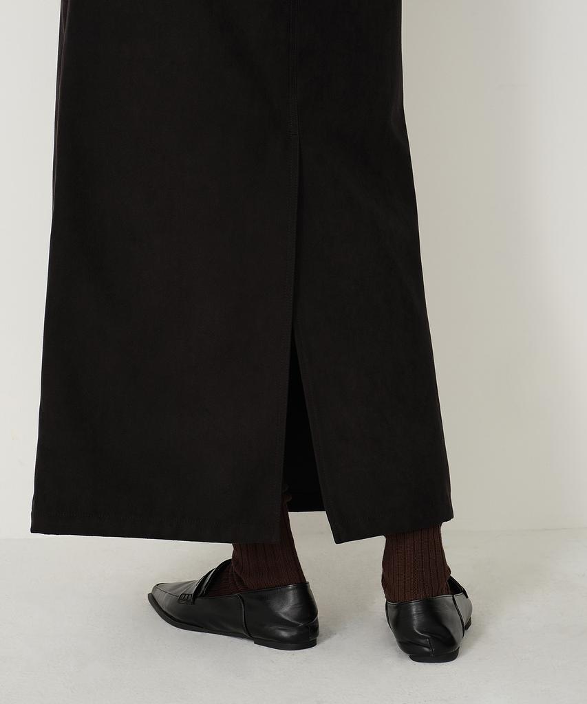 Musinsa Standard Woman Women'S Synthetic Suede Maxi Skirt [Black]