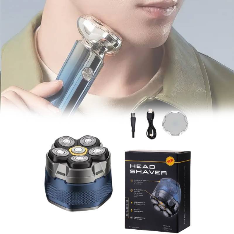 Electric Shaver With Magnetic Rotation Heads Rechargeable For Men Grooming
