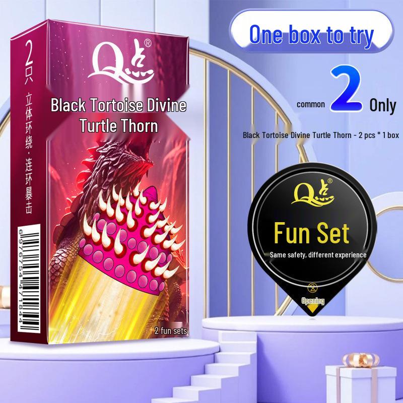 Q Point Thorn Set: Erotic Couples' Condoms with Large Particles, 2pcs/pack