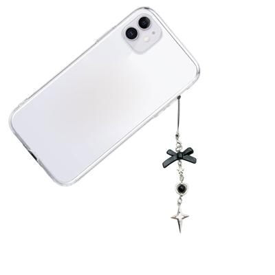 4Pcs Sweet Bowknot Star Charm Pendant Chain Phone Strap Pocket Keychain Strap Hangings Decoration for Key Bag Purse