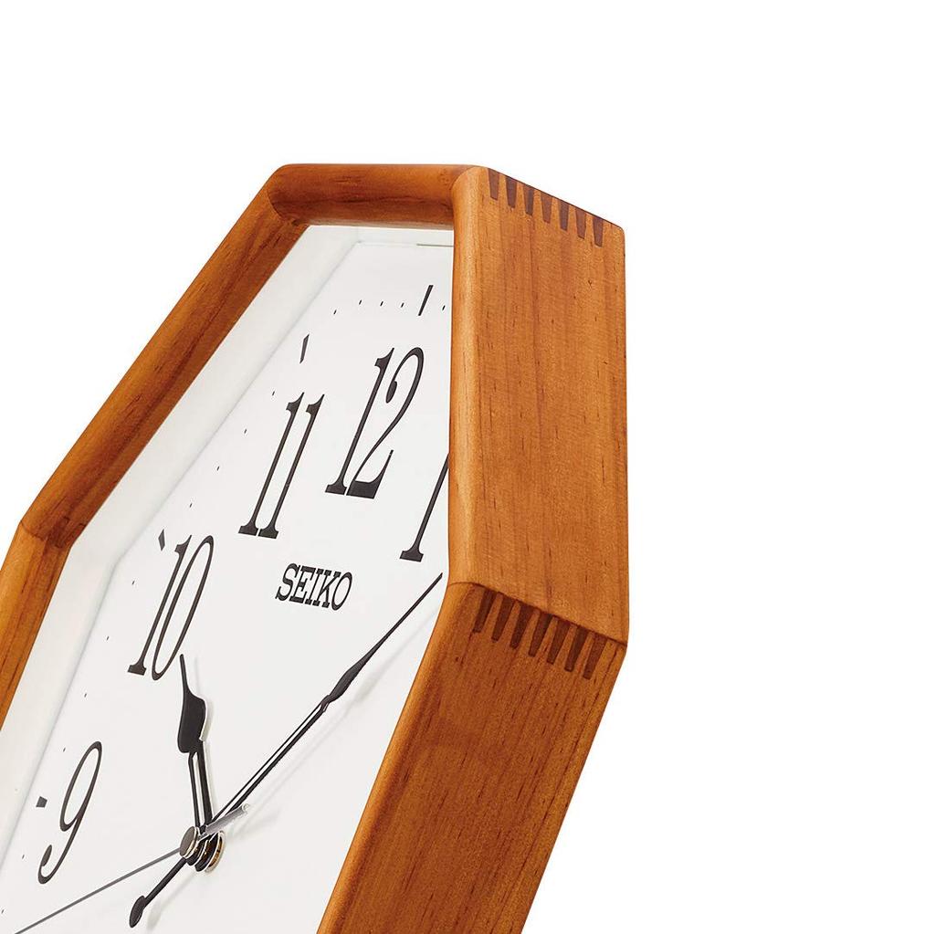 Seiko Clock KX263B Natural Wall Brown 320 X 320 X 52mm Radio-Controlled Clock, Wood,