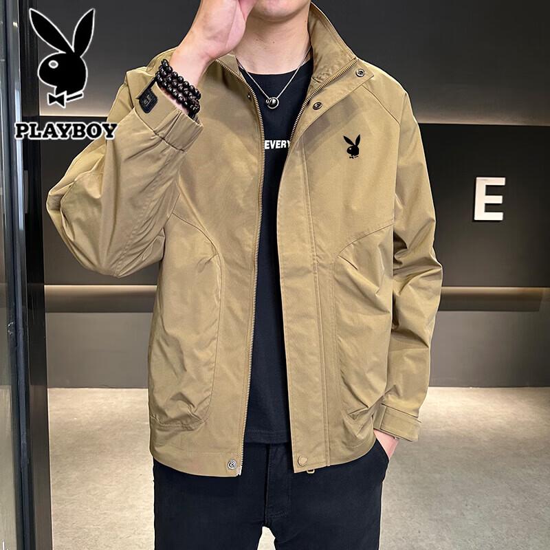 Playboy Men's Stand-Collar Casual Jacket