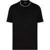 Logo Letter Trim Round Neck Short Sleeve T-Shirt Men T-shirts Black 6D1T95-1JOSZ-0999