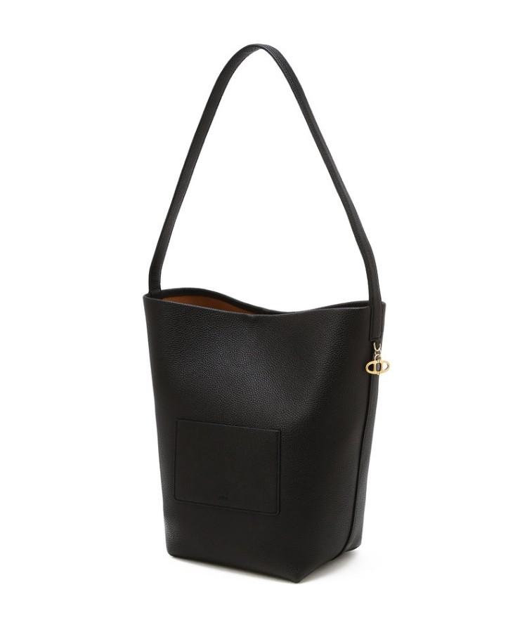 Athe Vanessabruno [Panier] Black Leather Panier Bucket Bag L Aaba6F200Bk