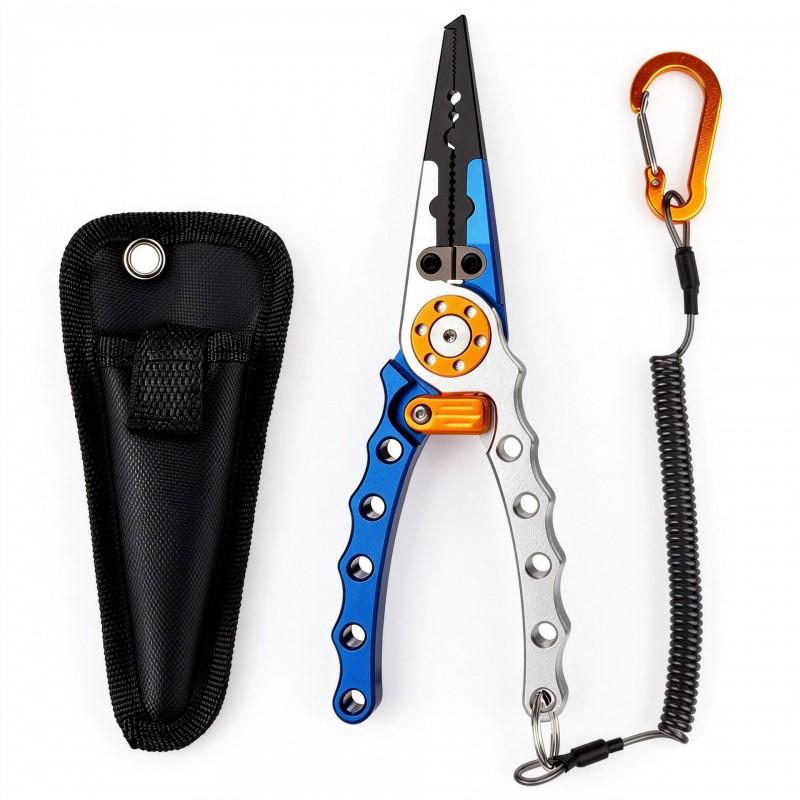 Aluminum Fishing Pliers With Long Nose Hook Removal Portable Multi-Tool Bass Trout Saltwater Anglers