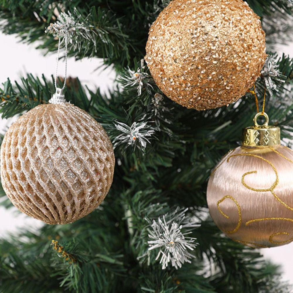 6pcs 8CM Christmas Ball Set Shatterproof Electroplating Ball  New Year