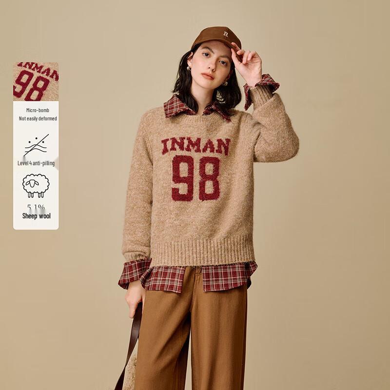 

INMAN Women s Anti-Pilling Round Neck Pullover Sweater L