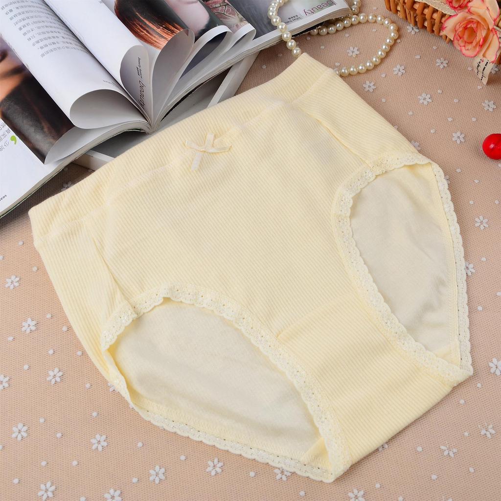 Women's Cotton Briefs: Mid-High Waist, Breathable, Comfortable, with Bow Detail