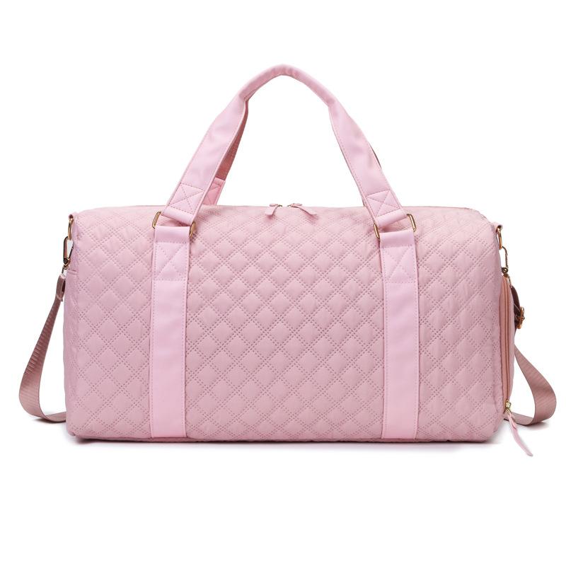 

New Fitness Bag Women s Independent Shoe Compartment Sports Bag Large-capacity Leisure Short-distance Travel Bag Business Trip Storage Handbag розовый