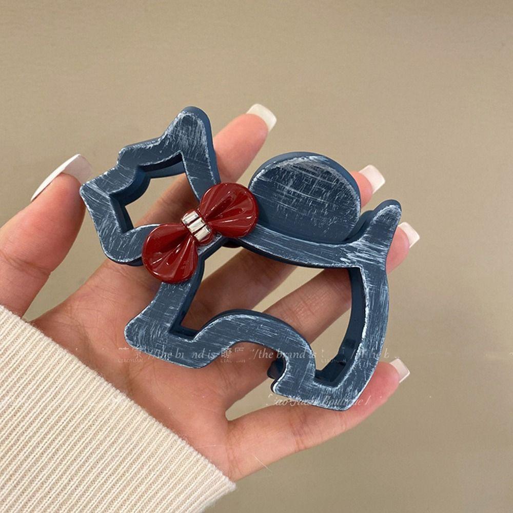Hairpin Hollow Puppy Hair Grab Animal Red Bow Shark Clip Sweet Cartoon Hair Claw Streetwear