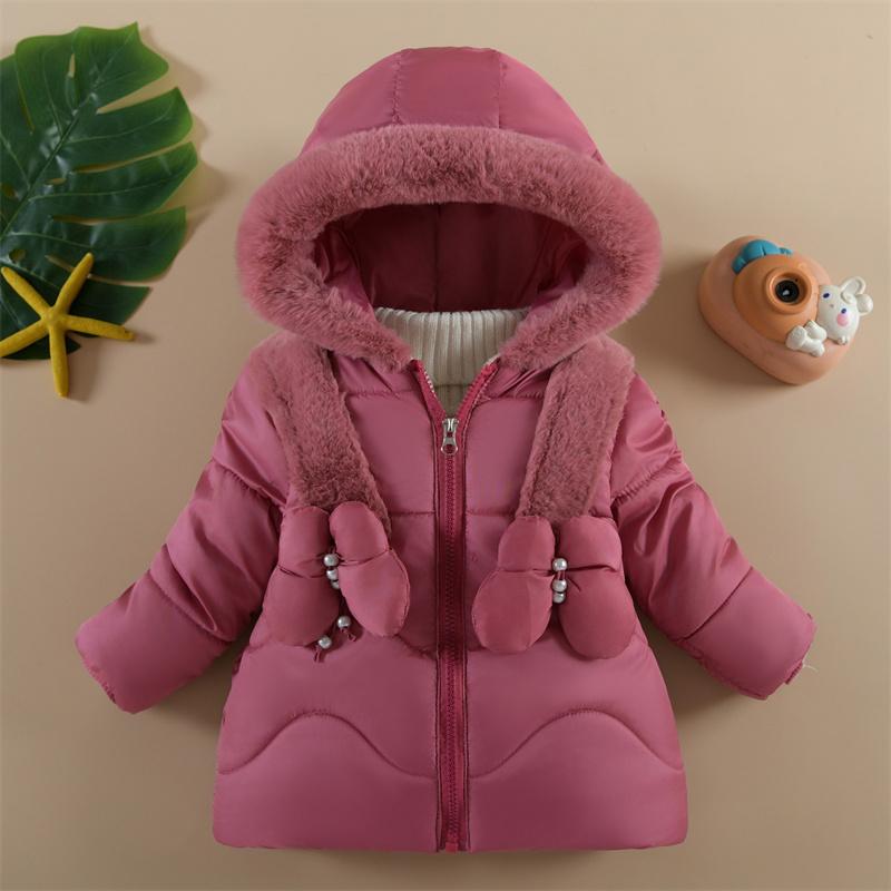 Girls Padded Down Coats Children Thickened Jackets Hooded Cotton Clothes Kids Casual Trend Parkas Winter Baby Snowsuit