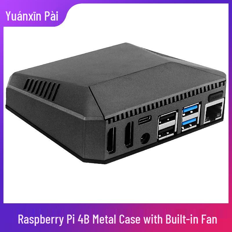 Raspberry Pi 4 Model B Aluminum Alloy Case with Fan & GPIO Breadboard Experiment Shell
