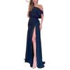 2023 Buntes One-Shoulder Abendkleid mit Schlitz und tailliertem Bund