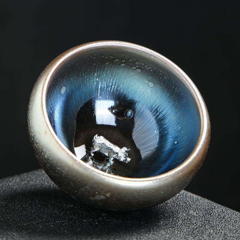 Chinese Jianzhan Teacup Creative 12 Zodiac Ceramic Tea Cup Stargazing Inlaid Animal Large Teacup