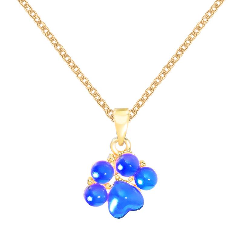 Blaue Bärenpfote Halskette Damen Leichter Luxus Trend Temperament Schlüsselbeinkette