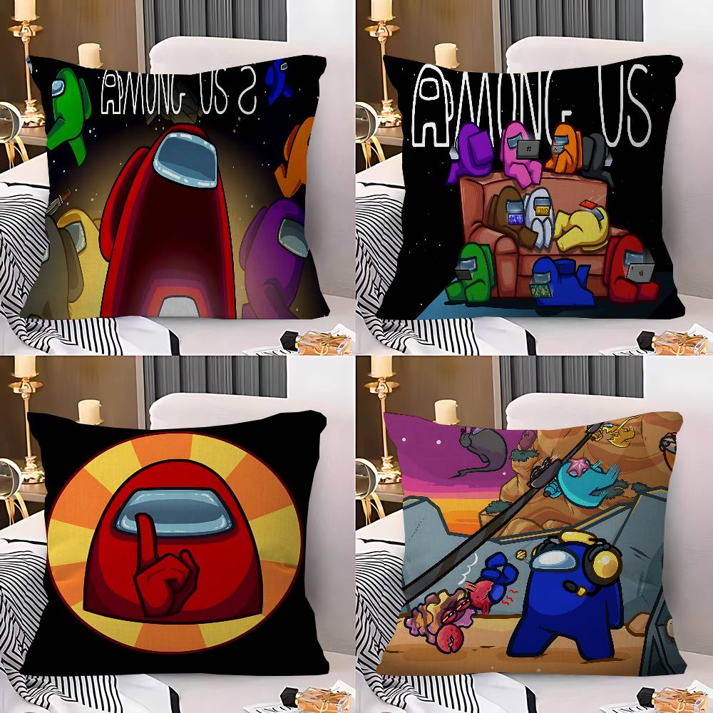 Jmg Clothing Unisex Cartoon Game A-Among U-Us Cushion Cover Inches Farmhouse Decor Home Throw Pillow Covers For Couch Decorations